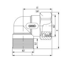 Coupling angle with union nut