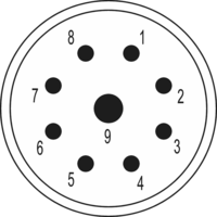 M23 Signal inserts – 9-pole, Circular Connector, Connector, M23, Signal