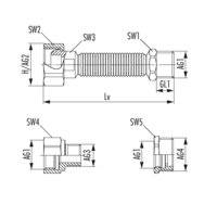 Flexible radiator connection with reduction
