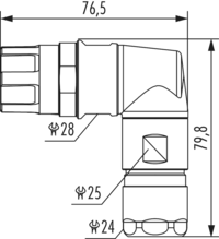 M23 Leistung Winkelkabelsteckverbinder