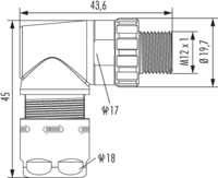 M12 Power Winkelkupplungssteckverbinder, Rundsteckverbinder, Steckverbinder, M12, Leistung