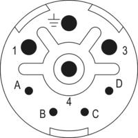 M23 Power inserts – 8-pole, Circular Connector, Connector, M23, Power