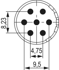 M23 Signal Insertions de contact – 7 pôles, Circular Connector, Connector, M23, Signal