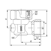 Einzelanschlussarmatur Eckform mit Innengewinde
