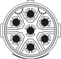 M16 Insertions de contact – 7 pôles, Circular Connector, Connector, M16