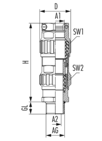 EXIOS +MZ nickel-plated brass, Cable Gland, EXIOS