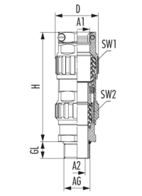 EXIOS +MZ nickel-plated brass, Cable Gland, EXIOS