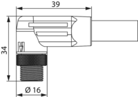 M12 Power moulded – coding L – right angle cable connector, Circular Connector, Connector, M12, Power