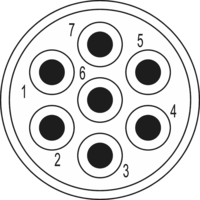 M23 Signal inserts – 7-pole, Circular Connector, Connector, M23, Signal