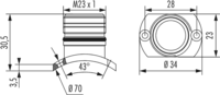 M23 Signal panel connector, Signal, M23, Circular Connector, Connector