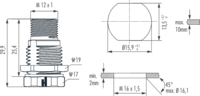 M12 Power panel connector, Circular Connector, Connector, M12, Power