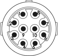 M16 Insertions de contact – 10 pôles, Circular Connector, Connector, M16