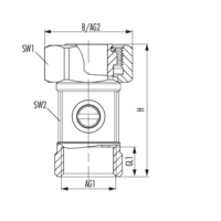 Einzelanschlussarmatur Durchgangsform mit Innengewinde