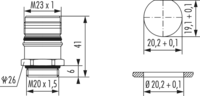 M23 Power panel connector, Circular Connector, Connector