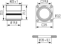 M23 Signal INOX Connecteur d'appareil, Circular Connector, Connector