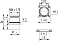 M16 Gerätesteckverbinder, Rundsteckverbinder, Steckverbinder, M16