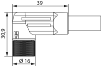 M12 Power umspritzt – Kodierung S – Winkelkupplungssteckverbinder, Rundsteckverbinder, Steckverbinder, M12, Leistung