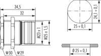 M23 RJ45 panel connector, Circular Connector, Connector, M23