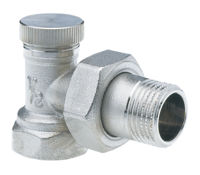 Threaded-joint radiator return corner type adjustable