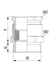 DIN 46320 métal, Cable Gland