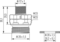 M12 Power Gerätesteckverbinder, Rundsteckverbinder, Steckverbinder, M12, Leistung