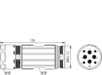 M40 Power coupler connector, Circular Connector, Connector, M40, Power