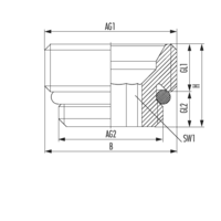 Connector nipple made of brass