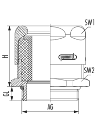 VariaPro Rail, Kabelverschraubung