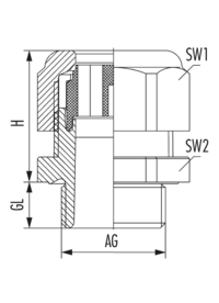 HSK-K-MULTI, Kabelverschraubung