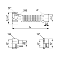 Flexible radiator connection with reduction