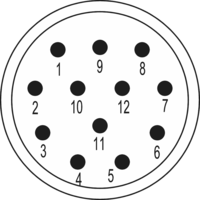 M23 Signal inserts – 12-pole, Circular Connector, Connector, M23, Signal