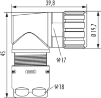 M12 Power Winkelkabelsteckverbinder, Rundsteckverbinder, Steckverbinder, M12, Leistung