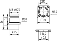 M16 Gerätesteckverbinder, Rundsteckverbinder, Steckverbinder, M16