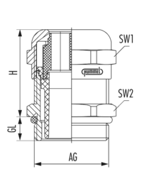 HSK-M-MULTI-Ex, Kabelverschraubung