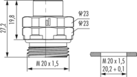 M12 Power panel connector, Circular Connector, Connector, M12, Power