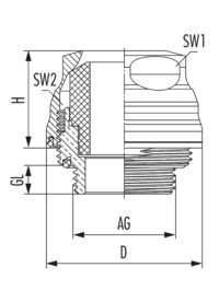 HSK-INOX-HD-Pro, Kabelverschraubung