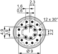 M16 inserts – 18-pole, Circular Connector, Connector, M16