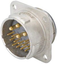 Industrielle 17 contacts panachés Connecteur d'appareil avec bride, Circular Connector, Connector