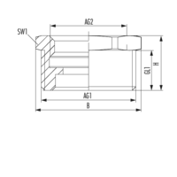 Reduction with external thread