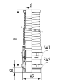 HSK-M-Flex-EMV, Kabelverschraubung