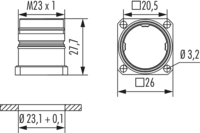 M23 Profinet Gerätesteckverbinder, M23, Rundsteckverbinder, Steckverbinder