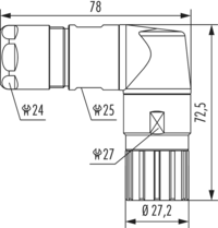 M23 Leistung Winkelkabelsteckverbinder, M23, Rundsteckverbinder, Steckverbinder, Leistung