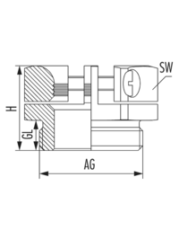 Druckschraube KLE, Kabelverschraubung