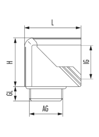 Klapp-Winkel mit O-Ring, Kabelverschraubung