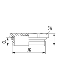 Plug V-NE-Ms-SD-FKM with o-ring, Cable Gland