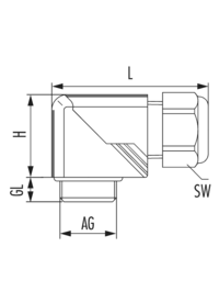 HSK-W, Kabelverschraubung