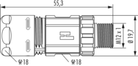 M12 Power coupler connector, Circular Connector, Connector, M12, Power