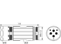 M40 Power coupler connector, Circular Connector, Connector, M40, Power