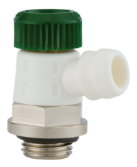 Outflow valve turnable with handwheel control