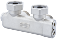 Umlenkstück Eckform absperrbar (Ein-/Zweirohr)